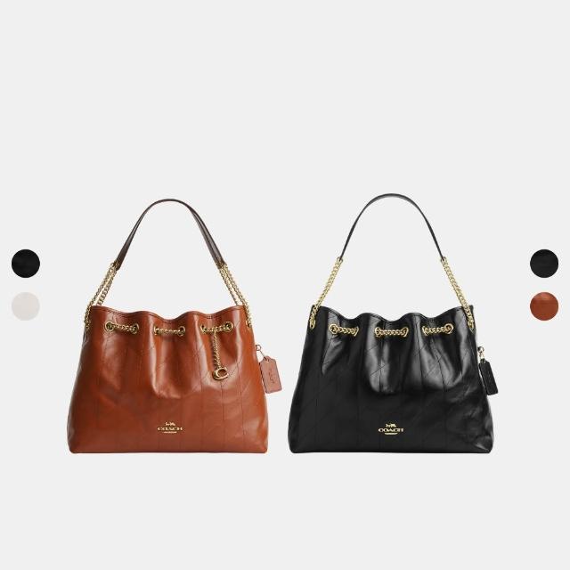 【COACH】蔻馳官方直營 EVELYN 絎縫細節單肩手袋 單肩包 掛件裝飾 大號-多款任選(CES33/CDR00)