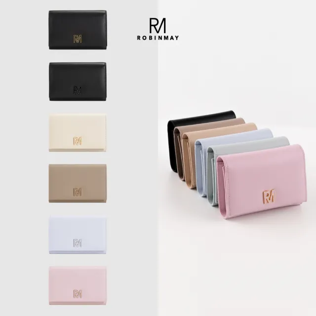 【ROBINMAY】蔓莉真皮鐵鍊中夾 頭層皮(壓扣封口/多色任選/女夾)