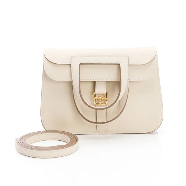 【Hermes 愛馬仕】Halzan mini bag (奶昔白/金扣) (H069523CCAB)