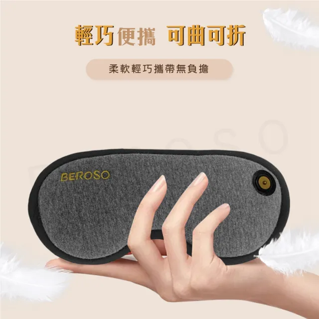 【Beroso 倍麗森】買一送一 磁吸式三段溫控定時立體熱敷眼罩A00029(蒸氣 睡眠眼罩 教師節 99購物節)