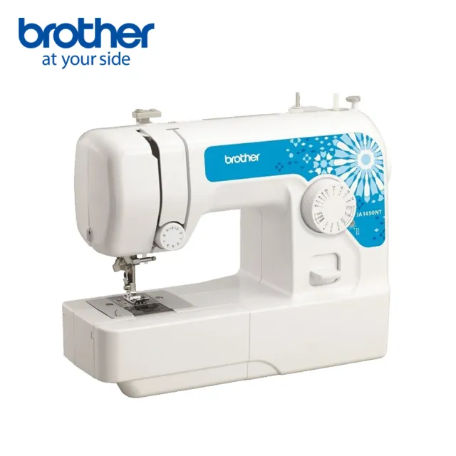 【Brother 兄弟牌】自動穿線實用型縫紉機 JA-1450NT(簡易布邊拷克/可車縫厚布或牛仔布/送輔助桌+車線6入)