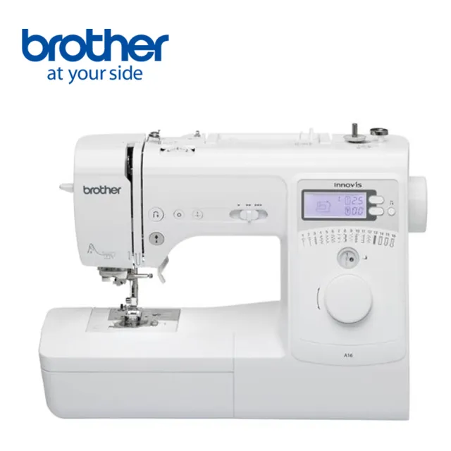 【Brother 兄弟牌】先進式自動穿線智慧型電腦縫紉機 A16(7排送布齒/16種花樣/液晶螢幕)