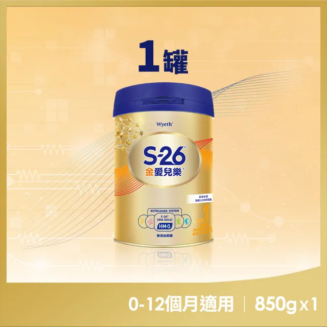 【惠氏 S-26】官方直營 金愛兒樂嬰兒配方（再升級版/)850gx1罐