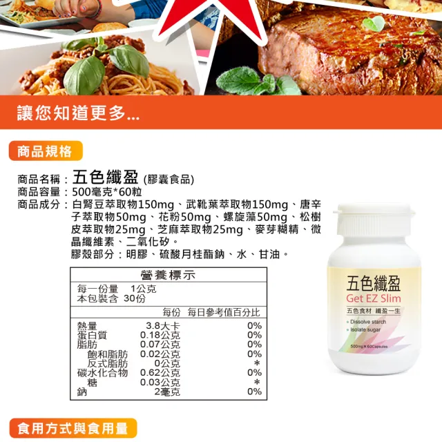 【草本之家】五色纖盈膠囊1入組60粒/入(白腎豆.武靴葉.唐辛子.花粉.螺旋藻.松樹皮)