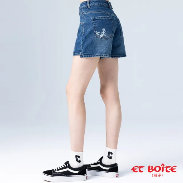 【BLUE WAY】女裝 微彈造型剪接印花牛仔 短褲-ETBOITE箱子