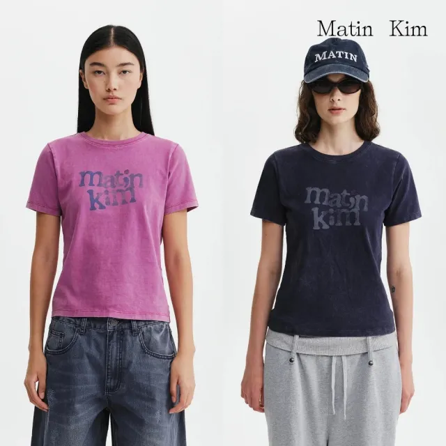 【MATIN KIM】官方旗艦 圓體塗鴉LOGO修身上衣(多款可選)