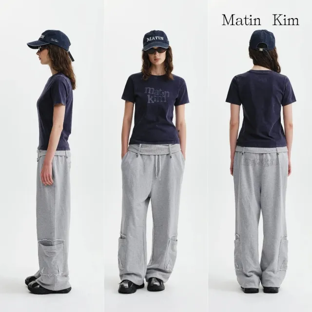 【MATIN KIM】官方旗艦 圓體塗鴉LOGO修身上衣(多款可選)
