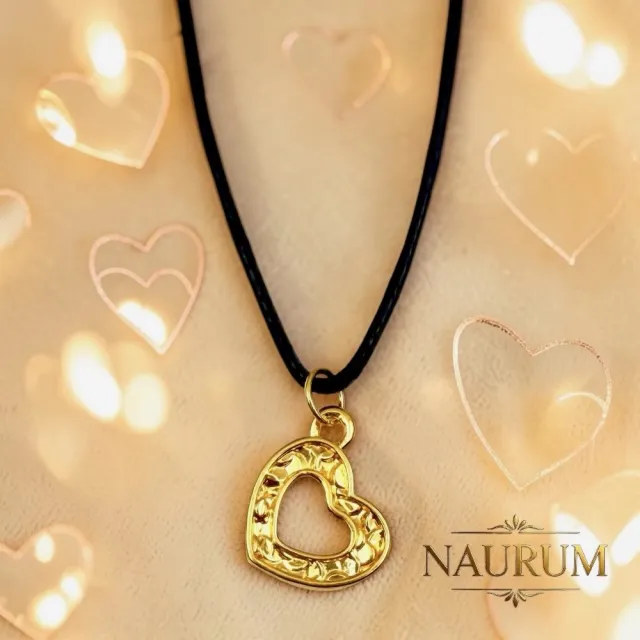 (NAURUM)黃金墜飾心印時光0.09錢附贈皮繩