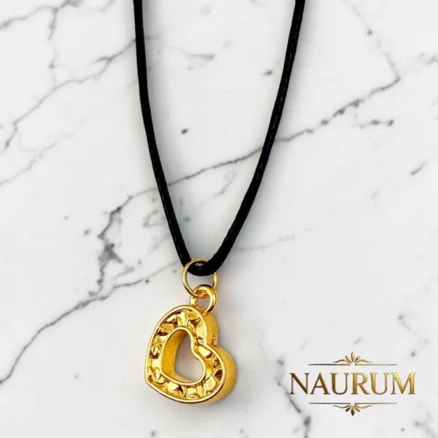 (NAURUM)黃金墜飾心印時光0.09錢附贈皮繩