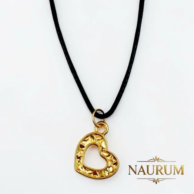 (NAURUM)黃金墜飾心印時光0.09錢附贈皮繩