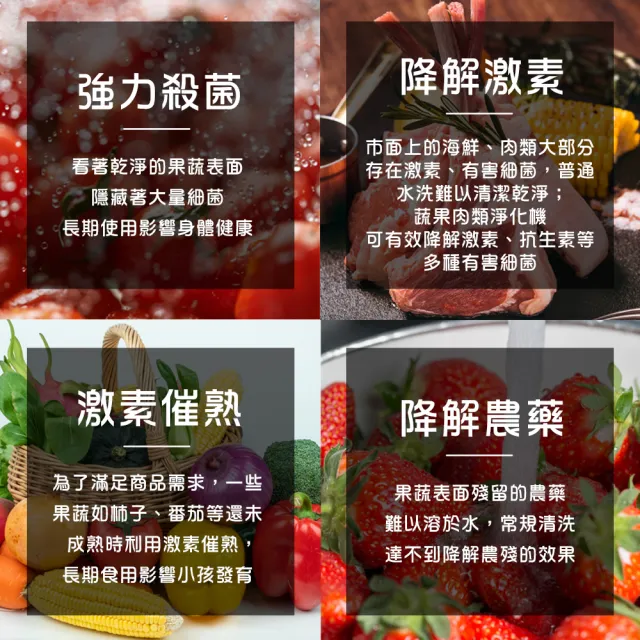 【Arlink】HC20 無線蔬果清洗機 肉品淨化機 殺菌淨化(果蔬清洗 蔬果凈化機 超聲波洗菜機 消除95%農藥殘留)