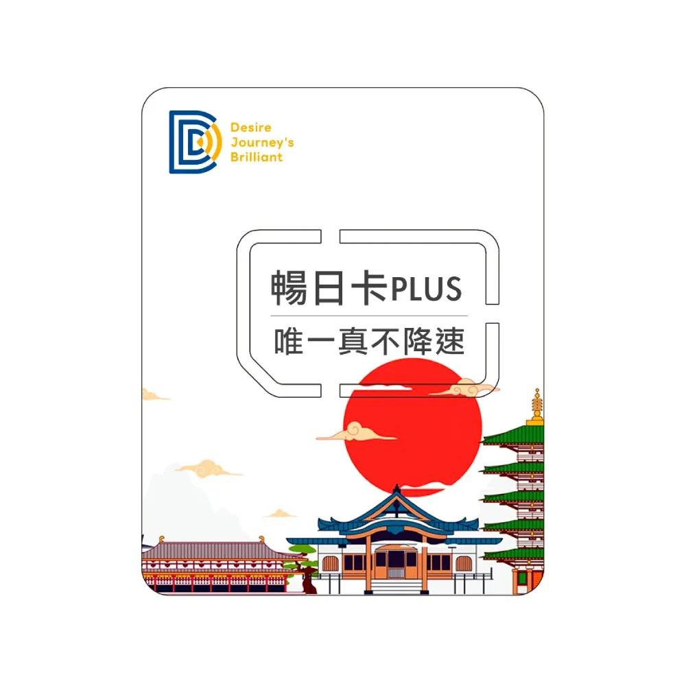 【DJB SIM】暢日卡PLUS-日本網卡 7天吃到飽不降速(四大電信商資源共享)