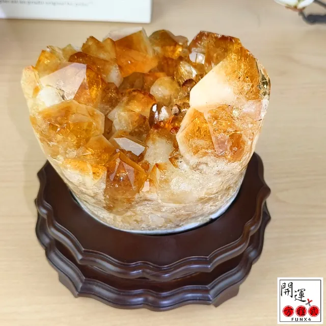 【開運方程式】黃金酒箔黃水晶花簇聚寶盆AGU817(2.55公斤招財開運擺飾紫晶洞)