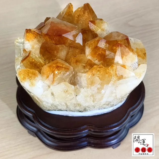 【開運方程式】黃金酒箔黃水晶花簇聚寶盆AGU816(1.6公斤招財開運擺飾紫晶洞)