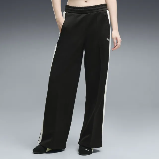 【PUMA】長褲 T7 Wide Leg 女款 黑 寬褲 抽繩 褲子 修身 639122-01