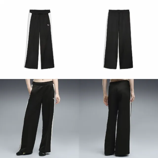 【PUMA】長褲 T7 Wide Leg 女款 黑 寬褲 抽繩 褲子 修身 639122-01