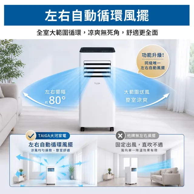 【TAIGA 大河】WiFi遠控5-7坪R32冷暖除溼淨化移動式空調/移動式冷氣 (CB1176)
