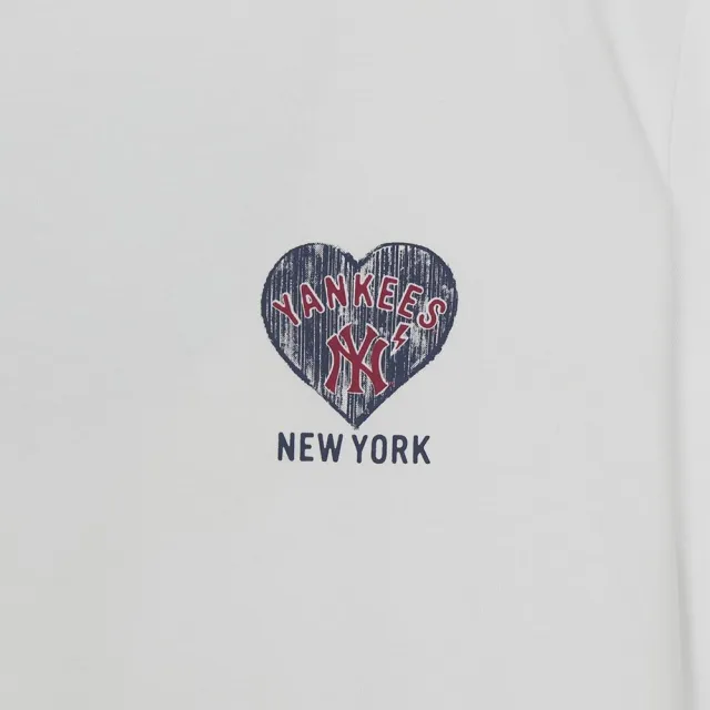 【MLB】涼感 背後大愛心Logo短袖T恤 紐約洋基隊 (3ATSN0164-50WHS)