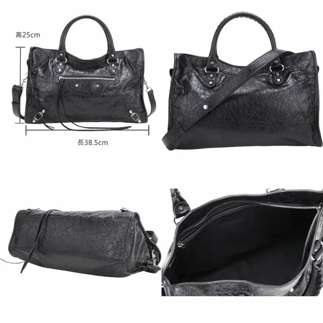 【Balenciaga 巴黎世家】中款 Le City Arena Storico揉製羊皮手提 斜背機車包(多款可選)(肩背 法國精品)