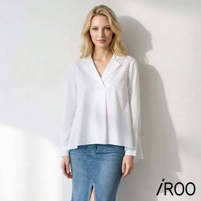 【iROO】白曜輕透西領上衣