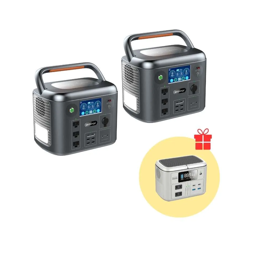 【emirai】購兩台次世代行動電站 1500W/1280Wh 戶外行動電源｜ EMR1500｜加贈儲能小瓦力PRO一台
