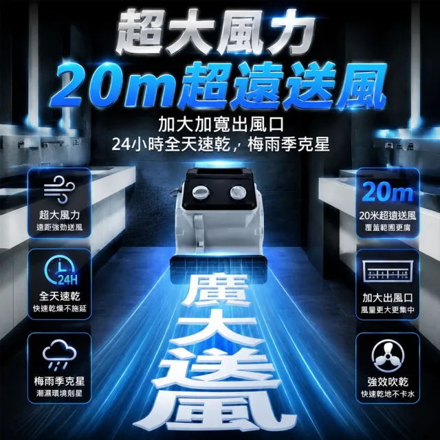 【AMITOF】吹地機 300W強風 三擋風速可定時 多角度吹風 地面風乾 通風除濕 強力吹風機 地板風幹