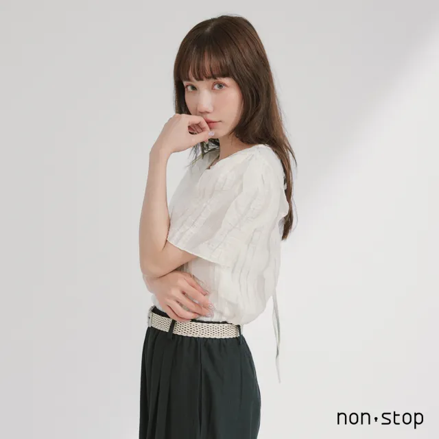 【non-stop】浪漫立體波紋雪紡上衣-2色