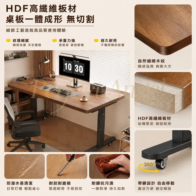 【Perfect angel】電動升降桌-140CM｜附萬向輪（可移動/電腦桌/書桌/工作桌/辦公桌/三色可選）