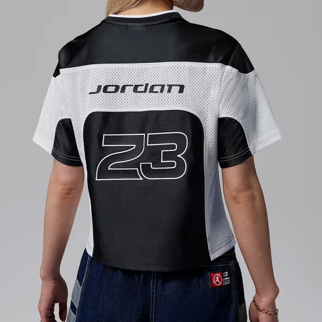 【NIKE 耐吉】As W J Flt Ss Jrsy 短袖 女款 黑白色 透氣 球衣 穿搭 休閒 IF1158-010
