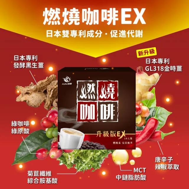 【JoyHui 佳悅】燃燒咖啡EX x10盒(10包/盒；代謝型拿鐵窈窕防彈咖啡)