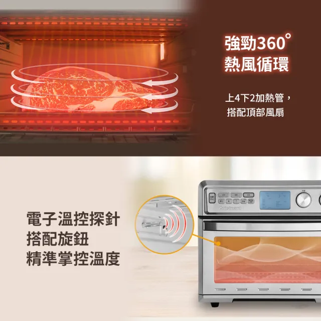【Cuisinart 美膳雅】26L大容量數位氣炸烤箱(TOA-95TW)