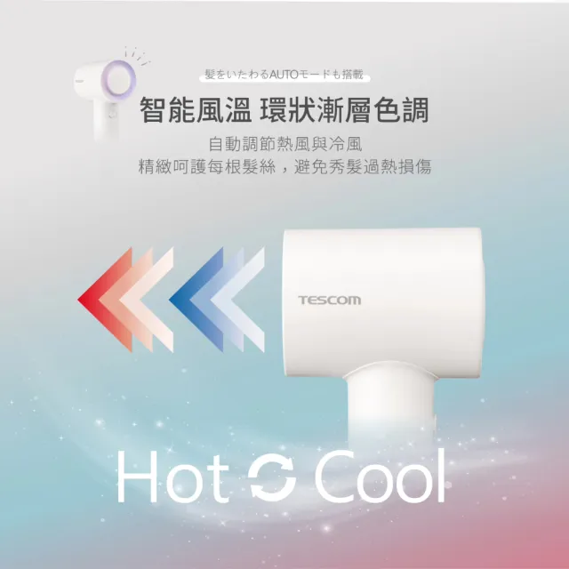 【TESCOM】官方直營 專業負離子吹風機 白色 TD760TW