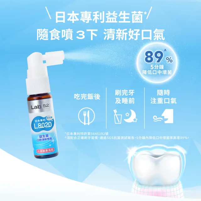 【Lab52 齒妍堂】L8020益生菌口腔清新噴霧_沁涼蘋果烏龍/清新柑橘 20mlX2入(益生菌/降口臭/口腔噴劑)