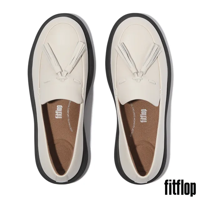 【FitFlop】iQ-COMFF 流蘇皮革樂福鞋-女(米色)