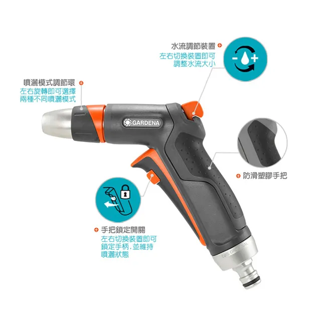 【GARDENA】二段式金屬噴槍 18305