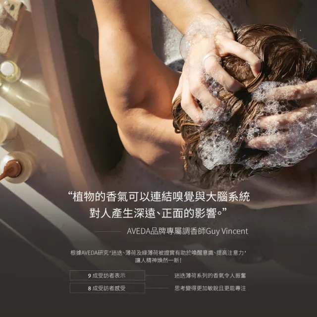 【AVEDA】沁涼豐盈特談組(迷迭/薄荷洗髮精250ml+迷迭/薄荷潤髮乳50ml+豐盈菁華10ml)_夏日清爽_植萃_父親節