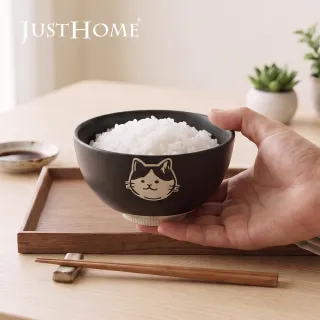 【Just Home】Neko陶瓷4.5吋碗300ml-2色可選(可微波 碗 碗盤 湯碗 飯碗)