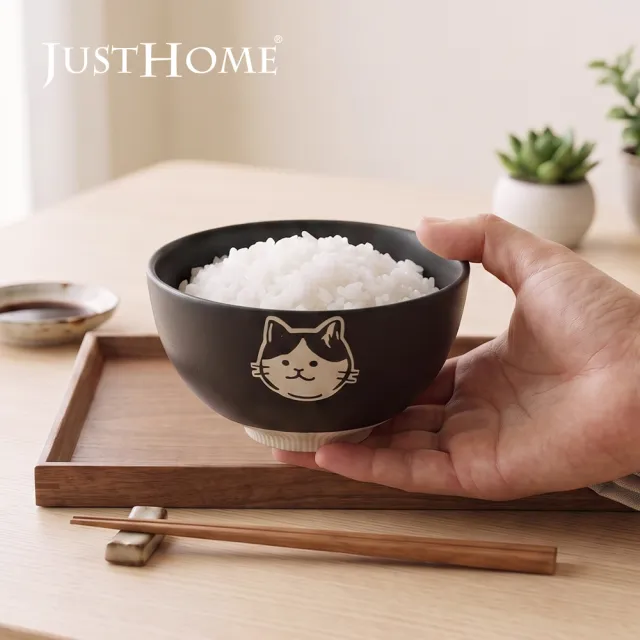 【Just Home】Neko陶瓷4.5吋碗300ml-2色可選(可微波 碗 碗盤 湯碗 飯碗)