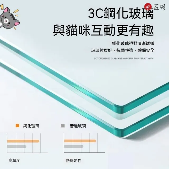 【匠俱】日系實木大型多層貓咪城堡/玻璃門展示貓籠60*60*90cm(單貓款/多層跳台/帶輪可移/多貓豪宅)