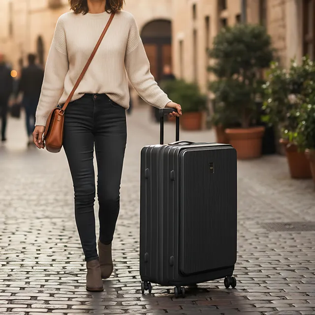GTG 3件組20+25+29吋上掀式行李箱  可擴容 旅行箱 登機箱(杯架/海關鎖/掛勾/手機架/充電孔)
