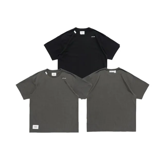 Wtaps Ringer SS / Cotton 純棉刺繡小字短袖黑/灰261ATDT-CSM30 - momo