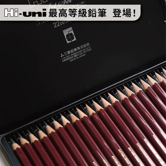 【uni】最高等級 六角原木抗污鉛筆 2B/HB (12入/盒)