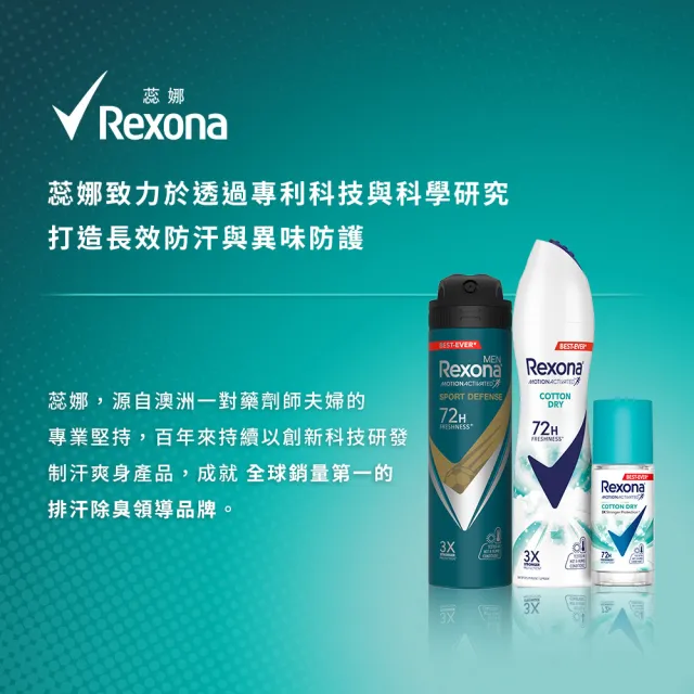 【Rexona 蕊娜】官方直營 制汗止汗爽身噴霧 3倍制汗系列 3入