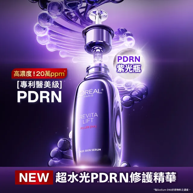 【L’OREAL Paris 巴黎萊雅】超水光P.D.R.N修護精華 30ml_3入組(修護/保濕/PDRN)