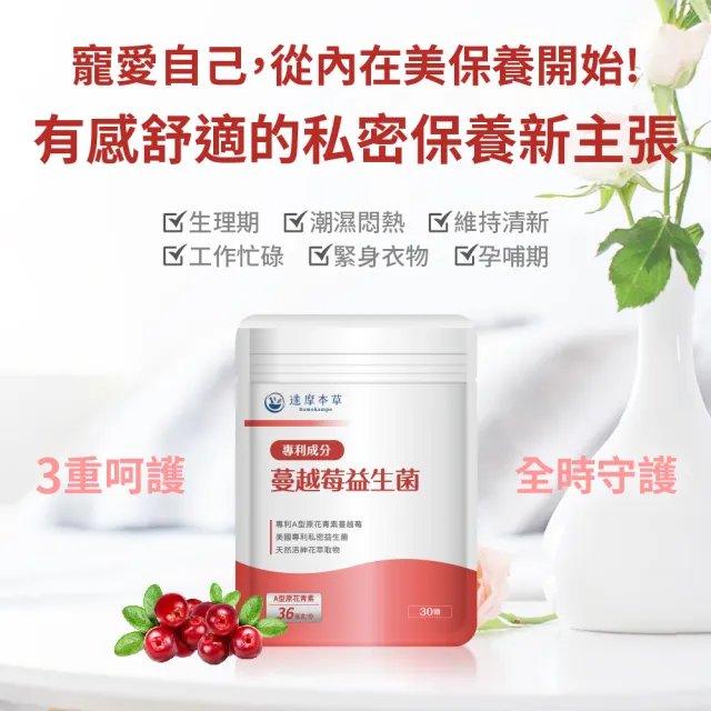 【達摩本草】蔓越莓益生菌 1入30顆/包(專科醫生推薦、足量原花青素)