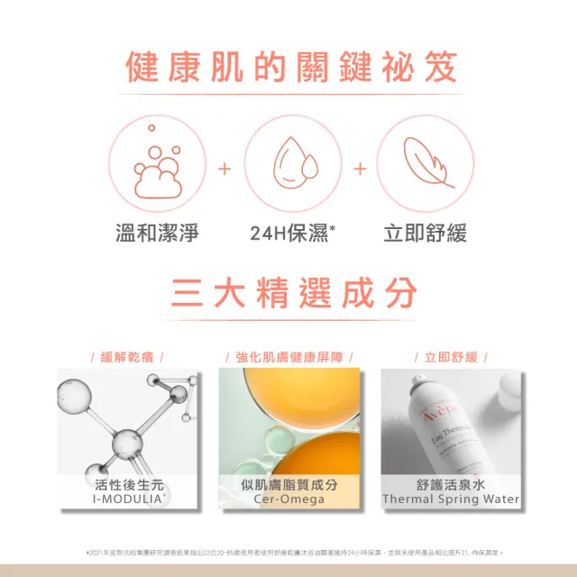 【Avene 雅漾】官方直營 舒緩乾癢洗護組(沐浴油+身體霜)