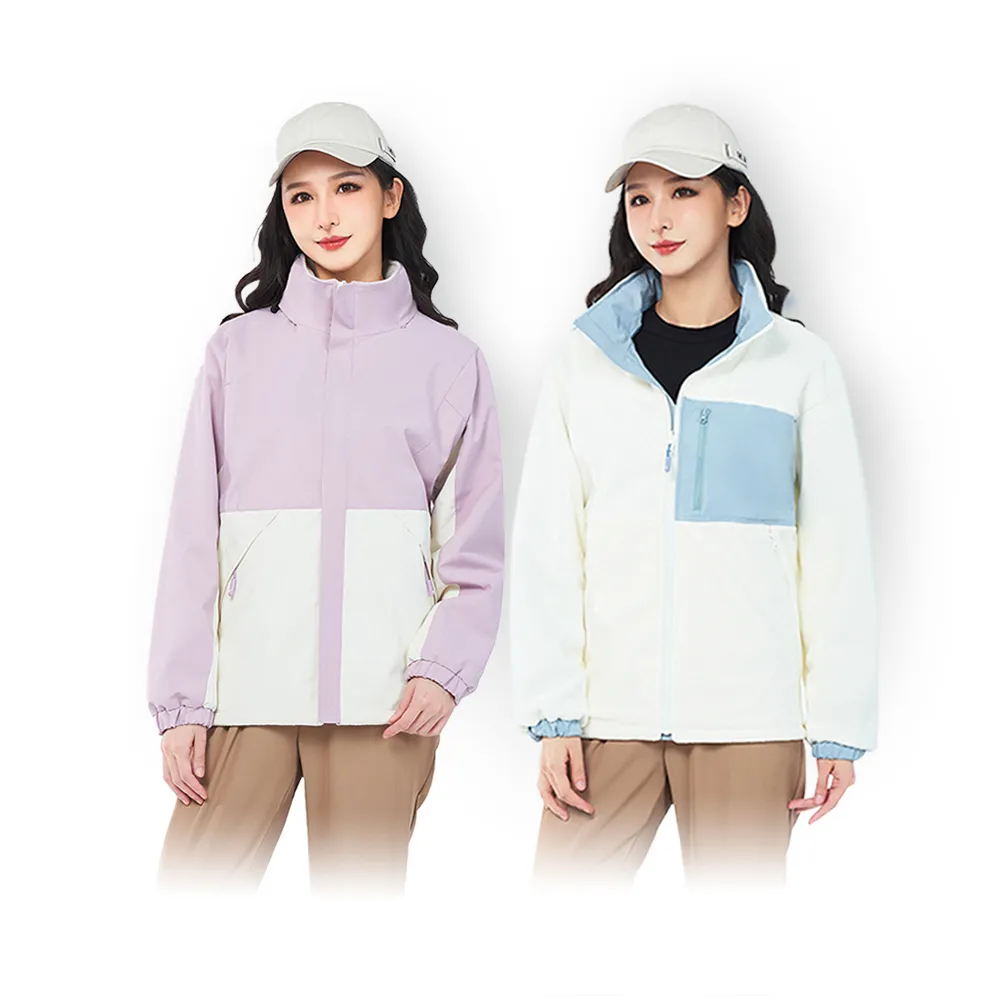 【JOJOGO 揪揪購】雙面穿機能衝鋒衣 衝鋒背心 羽絨外套 羽絨背心(防潑水 保暖透氣 衝鋒外套)