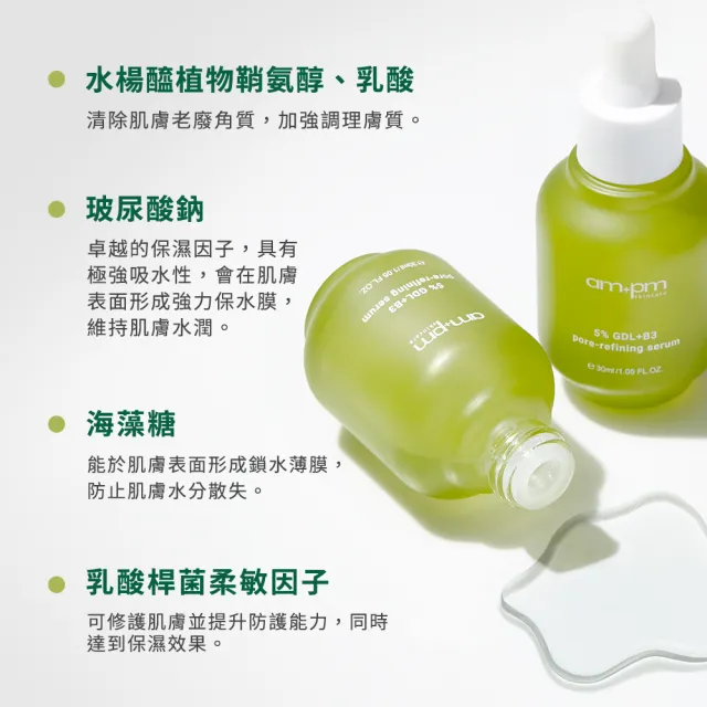 【ampm 牛爾】短效-敏感肌收孔★5%B5藍銅舒緩保濕精華30ml+5% 內葡酸B3緊緻精華30ml(角質調理/緊緻毛孔)