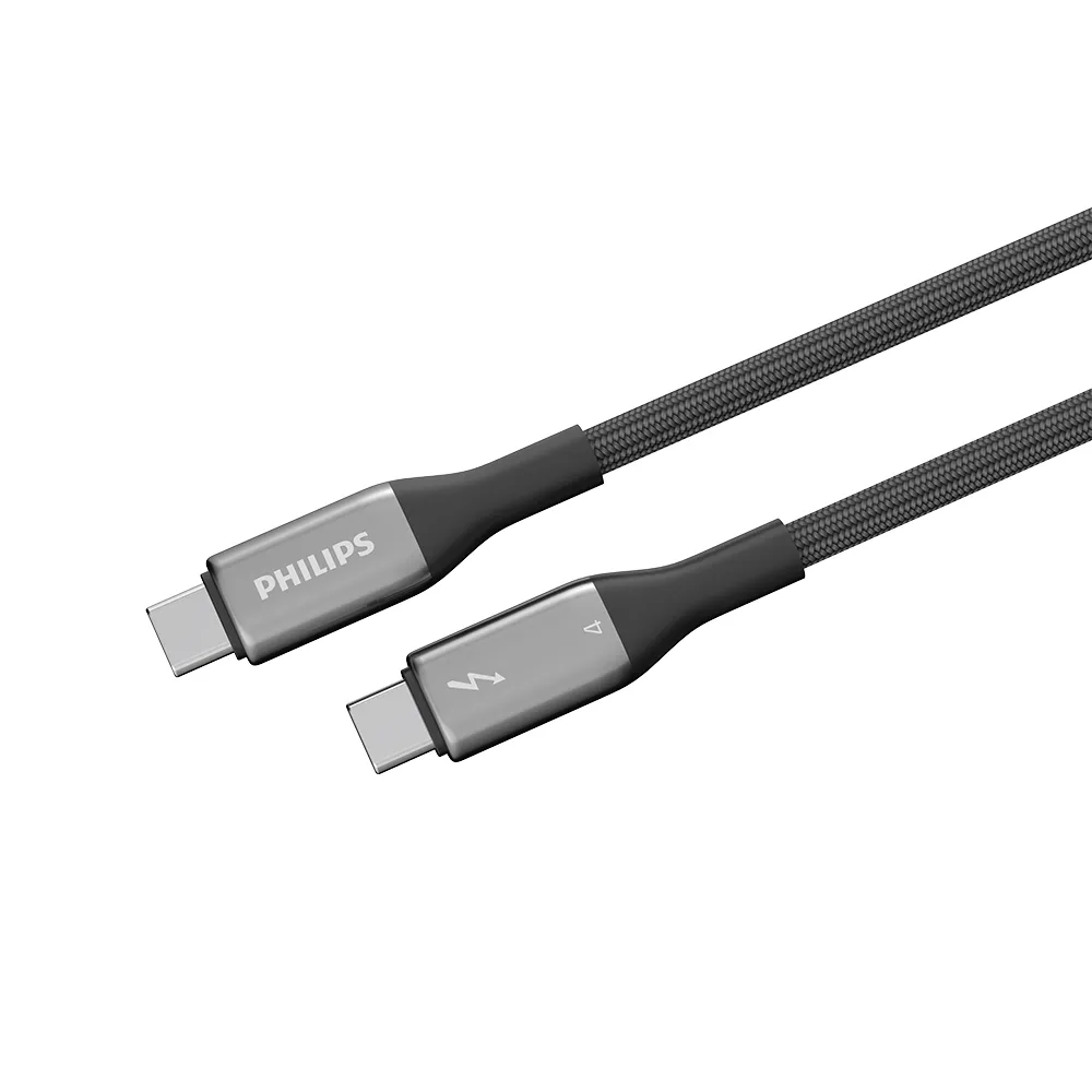 【Philips 飛利浦】Thunderbolt 4  C to C 240W PD超高速傳輸充電線100cm(DLC4587C)
