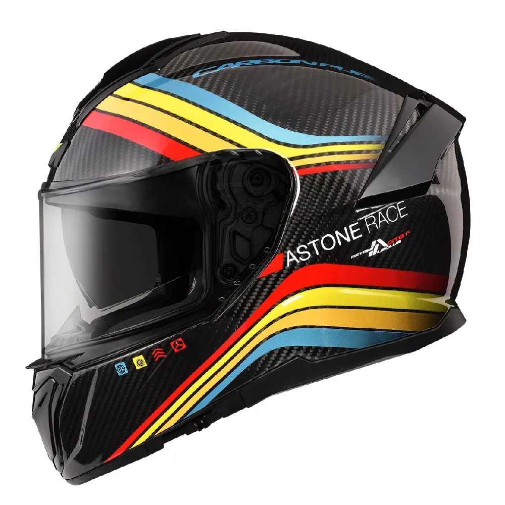 【ASTONE】官方直營-GT6F YA1 頂級碳纖維 E.Q.R.S快拆 雙鏡片 全罩安全帽(透明碳纖 YA1 全罩式 安全帽)